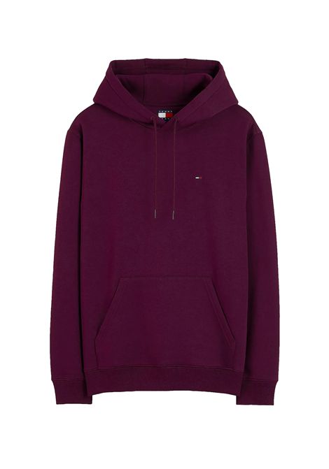 Felpa Tommy Hilfiger Reg Flag con Cappuccio Bordeaux Uomo TOMMY HILFIGER | Felpe | DM0DM20742-V11